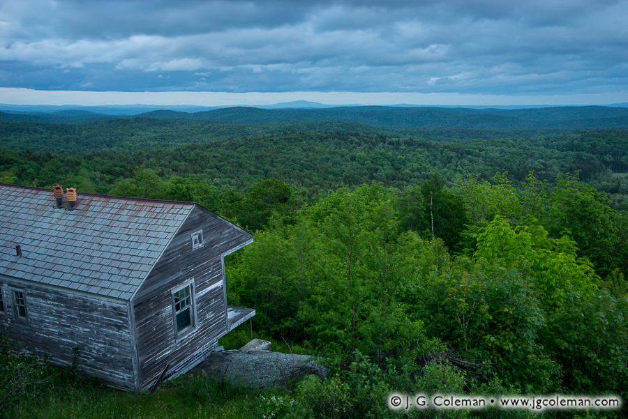 A Hundred Miles of Nightfall (Old cabin atop Hogback Mountain, Marlboro, Vermont)
