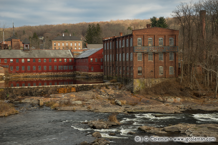 Factory Town, Autumn Hush (Old Collins Axe Factory on the Farmington River, Collinsville, Canton, Connecticut)