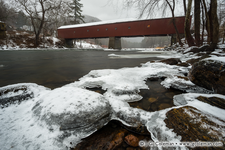 A Crossing in Wintry Repose (West Cornwall Covered Bridge, Cornwall, Connecticut)