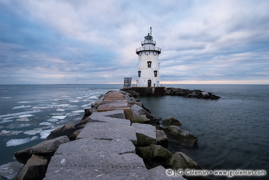 Twilight Upon the Granite Path (Old Saybrook Breakwater Lighthouse, Old Saybrook, Connecticut)